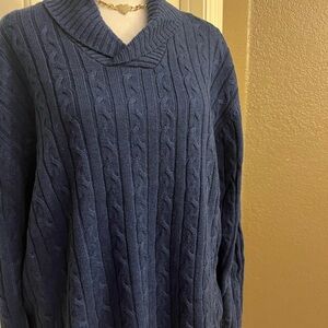 Cozy Blue Cable Knit Sweater